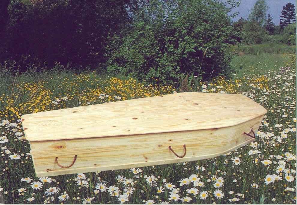 This is our solid pine wood coffin which is perfect for eco-friendly Woodland burials and cremations